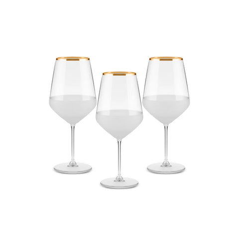 Karaca Jasmine 490 ml 3-Piece Goblet Glass Set