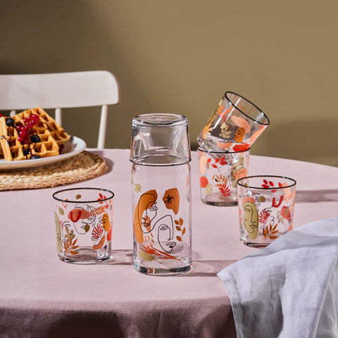 Karaca Face 5-Piece Glass Set