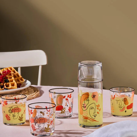 Karaca Face 5-Piece Glass Set