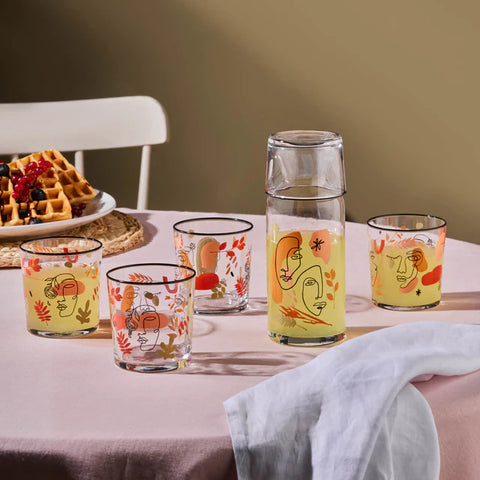 Karaca Face 5-Piece Glass Set