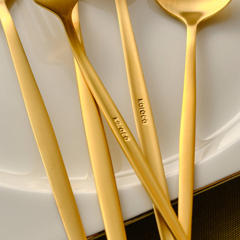 Karaca Orion Matte Gold 12-Person 60-Piece Cutlery Set