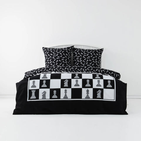 KH CHESS DUVET COVER SET (200X200+2*80X80) DEU