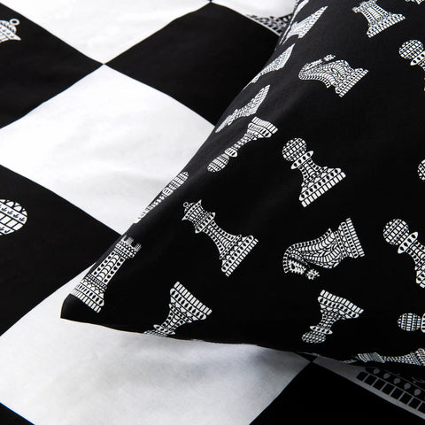 KH CHESS DUVET COVER SET (200X200+2*80X80) DEU