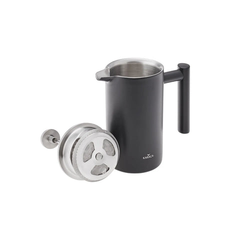 Karaca Double Wall Matte Black French Press 1000 ml