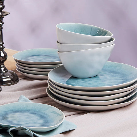 KARACA TURQUOISE REACTIVE 18 PIECE DINNER SET FOR 6 PEOPLE