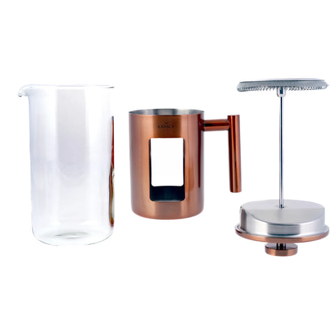 Karaca cafetière, borosilicaatglas en koper