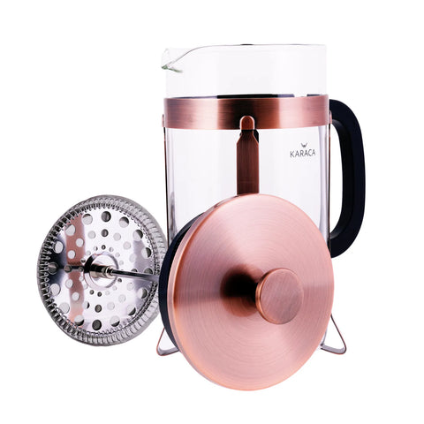 Karaca cafetière, borosilicaatglas en koper 1000 ml