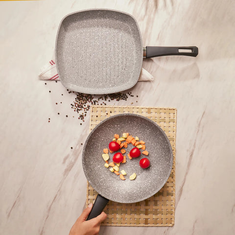 Karaca Gris Bio Granit Wok en Grill Set