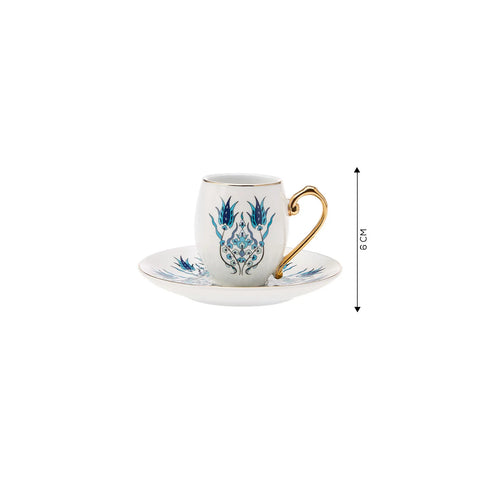 Karaca Iznik koffieservies voor 6 personen, 80 ml