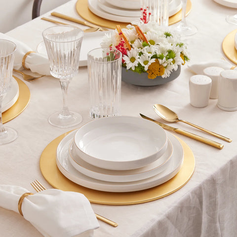 Karaca Red Carpet Collection Streamline New Saturn Gold - 59-delig porseleinen servies voor 12 personen