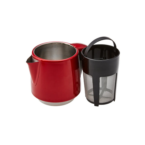 Karaca Daystar 2-in-1 theemaker met stalen theepot, roodgoud