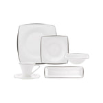 Karaca Fine Pearl Agate Platin 26 Pieces Breakfast and Serveware Set for 6 Persons Square