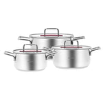 Karaca Arya Steel Cookware Set Pink 6 Piece