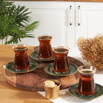 Karaca Retro 12 pieces tea cup set for 6 person