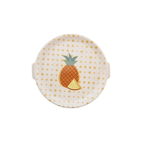 Karaca Polka Dot, met ananas versierde ontbijtkom met deksel