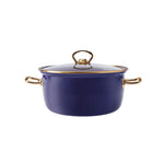 Karaca Love of Kitchen Retro Navy Blue Enamel Frying Pot