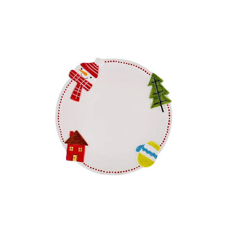 Karaca New Year Kerstman Gebaksbord, 21 cm