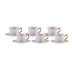 Karaca Jolly Blue Ring Set of 6 Coffee Cups 100 ml