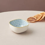 Karaca Floral Blue Square Snack Bowl 10Cm