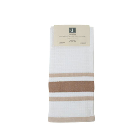 Karaca Home Swiss, 2 keukenhanddoeken 60x40 cm, 100% katoen, beige