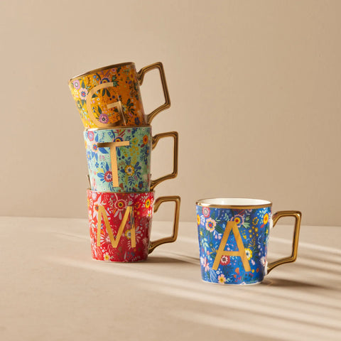 Karaca Flower N Letter Mug, 350 ml