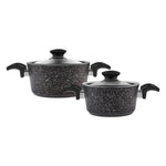 Karaca Defne Bio Granite 4 Piece Midi Cookware Set Black