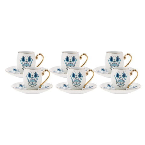 Karaca Iznik koffieservies voor 6 personen, 80 ml