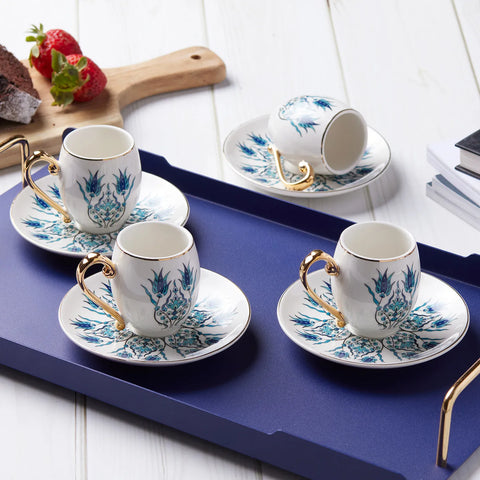 Karaca Iznik koffieservies voor 6 personen, 80 ml