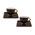 Karaca Art Deco Black Coffee Cup Set for 2 Person