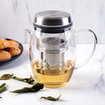 Karaca Borosilicate Glass Stainless Steel Screw Oval Teapot