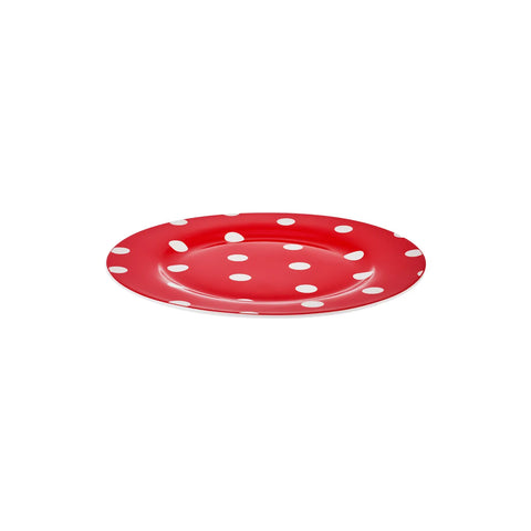 Karaca Polka Dot, porseleinen dessertbord 19 cm, rood