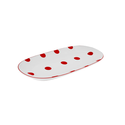 Karaca Polka Dot, porseleinen bord 26 cm, wit