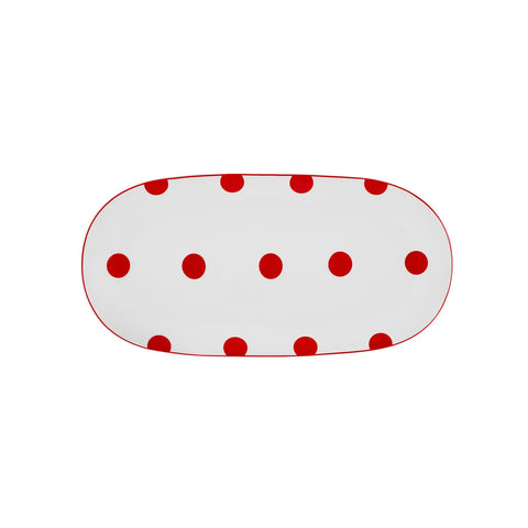 Karaca Polka Dot, porseleinen bord 26 cm, wit