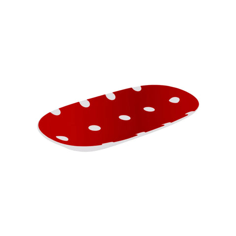 Karaca Polka Dot, porseleinen bord 26 cm, rood