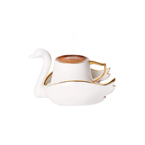 Karaca Swan set van 2 koffiekopjes