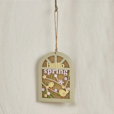 Karaca Easter Hello Spring, houten decoratie met ledlampje