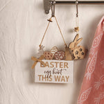 Karaca Easter This Way, houten decoratie 15x15 cm