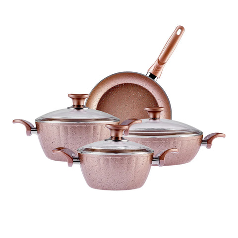 COOKPLUS  BİOGRANİT DREAM 7 PARÇA TENCERE SETİ ROSE