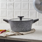 Karaca Serra induction biogranite stockpot with lid 24cm grey