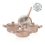 Karaca Biogranit Antik Rose Induction New 7 Piece Pan Set