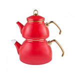 Karaca Retro Enamel Teapot Red