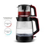 Karaca Glass Tea XL 2in1 Glass Tea Maker and Kettle Red