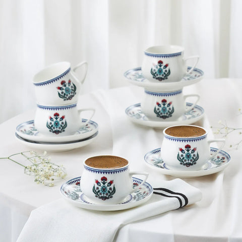 Karaca Çini Coffee Cup Set for 6 Person 90 ml