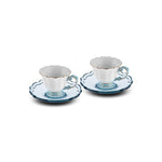 Karaca Samo 2 Person Turquoise Coffee Cup Set with Acrylic Saucer 90 ml