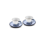 Karaca Samo 2 Person Dark Blue Coffee Cup Set with Acrylic Saucer 90 ml