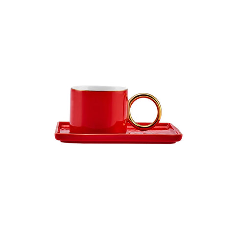 Karaca Soho, set koffiekopjes voor 2 personen, 80 ml, rood