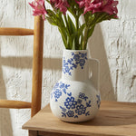 Karaca Home Cannes Vase White Blue 16,7 x 16,7 x 22,9 cm