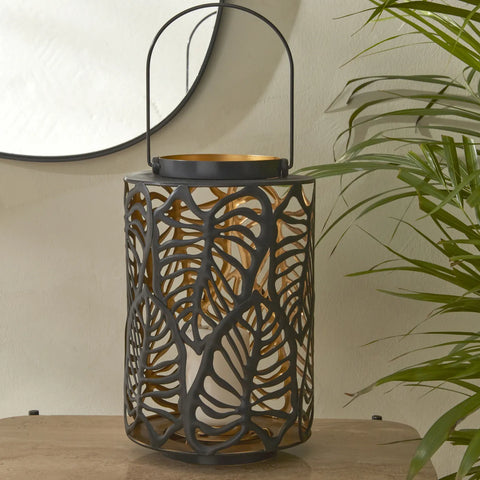 Karaca Home Timber, metalen kandelaar 16x16x27 cm, zwart