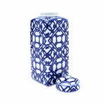 Karaca Home Blue White Rectangular Cube 37 cm