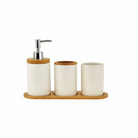 Karaca Home Nature Badkamer Set Dolomite Wit, 3-delig